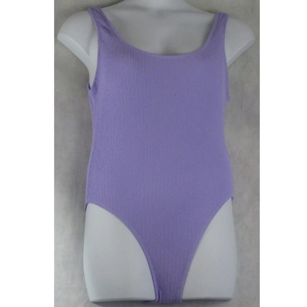 NWT COTTON ON Body Women's Low-Back Cheeky One-Piece Swimsuit, Ariel Purple